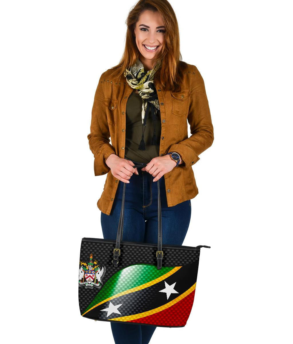 Saint Kitts and Nevis leatherTote Bags Saint Kitts and Nevis Flag Ver 01 RLT6