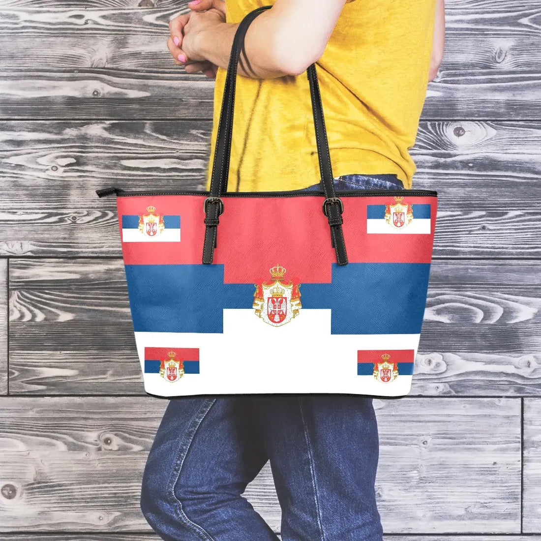 Kingdom Of Serbia Bags - Leather Totes Flag RLT7