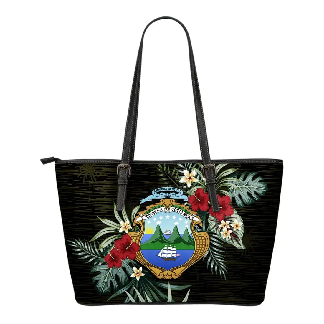 Costa Rica Hibiscus Leather Tote Bag RLT13