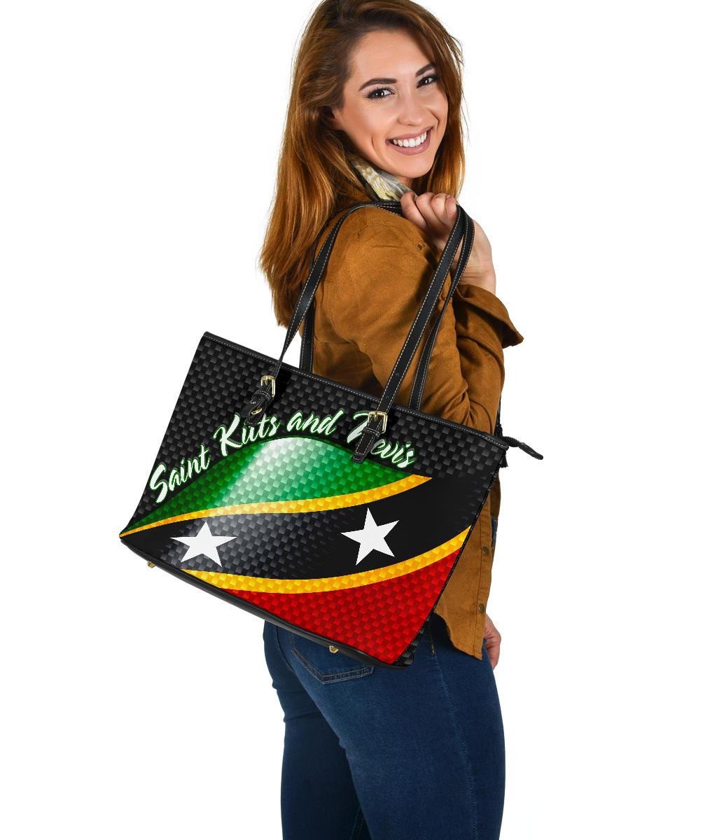 Saint Kitts and Nevis leatherTote Bags Saint Kitts and Nevis Flag RLT6