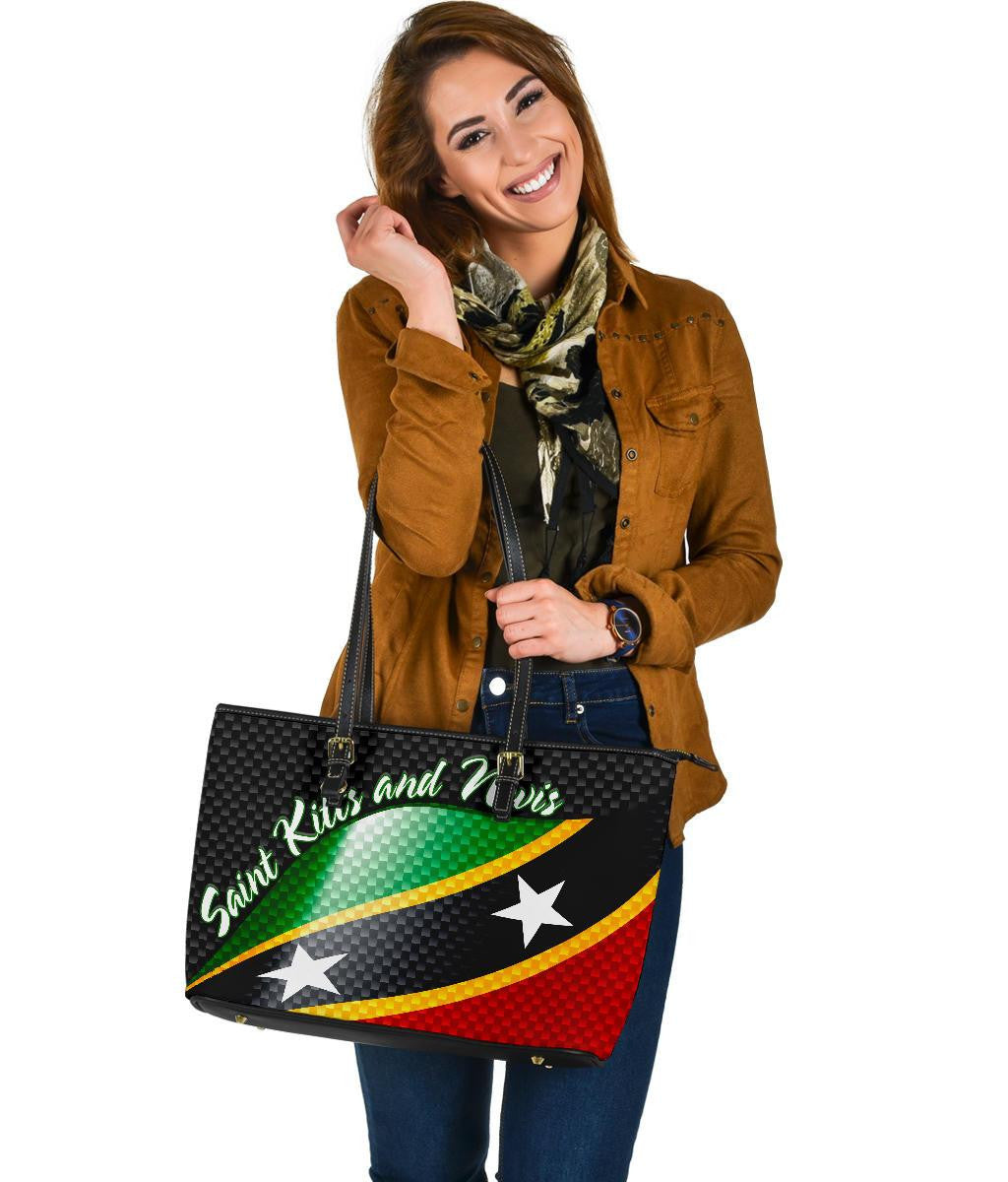 Saint Kitts and Nevis leatherTote Bags Saint Kitts and Nevis Flag RLT6