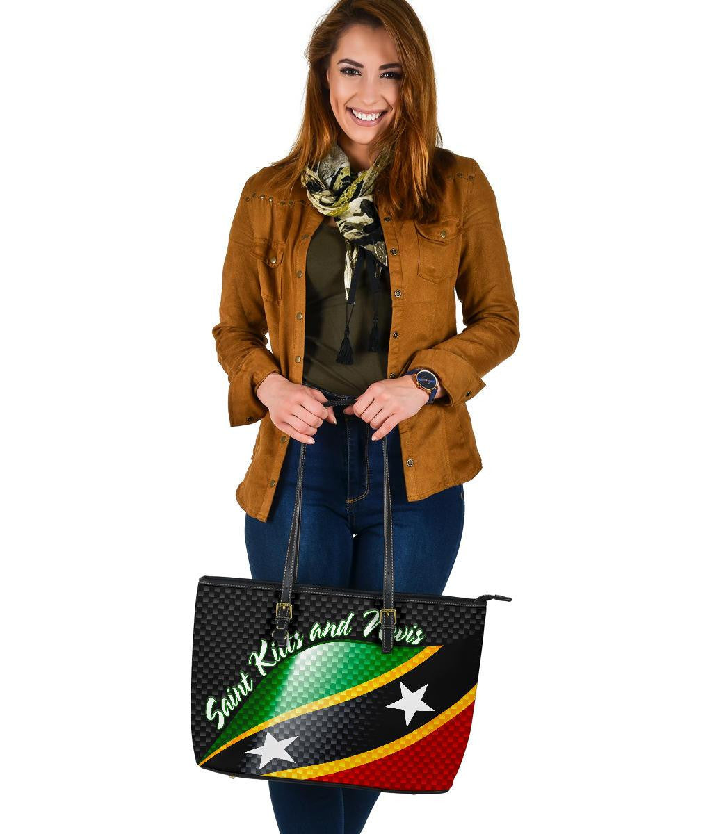Saint Kitts and Nevis leatherTote Bags Saint Kitts and Nevis Flag RLT6