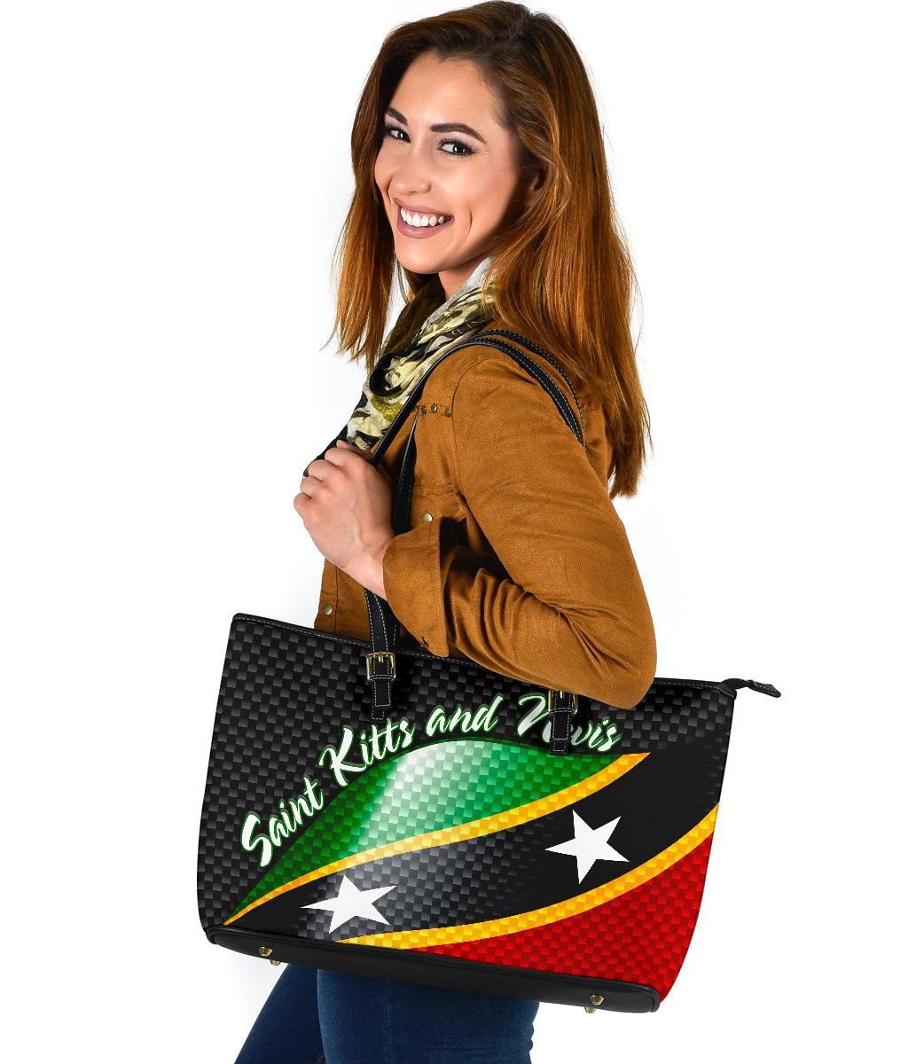 Saint Kitts and Nevis leatherTote Bags Saint Kitts and Nevis Flag RLT6