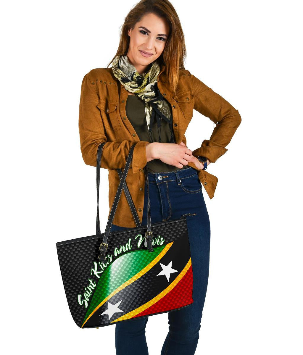 Saint Kitts and Nevis leatherTote Bags Saint Kitts and Nevis Flag RLT6