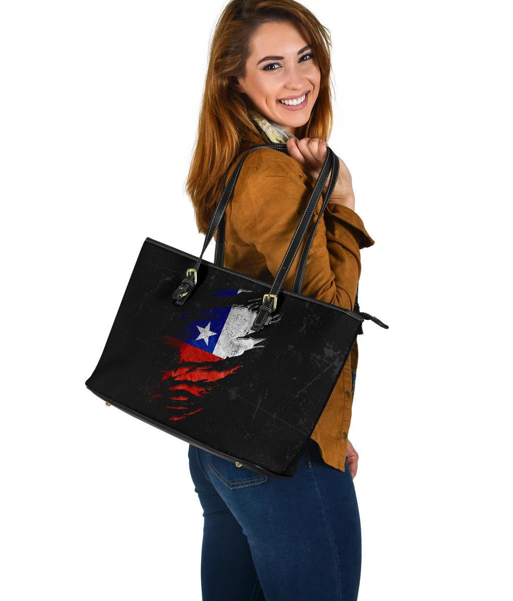 Chile in Me Leather Tote - Special Grunge Style RLT7