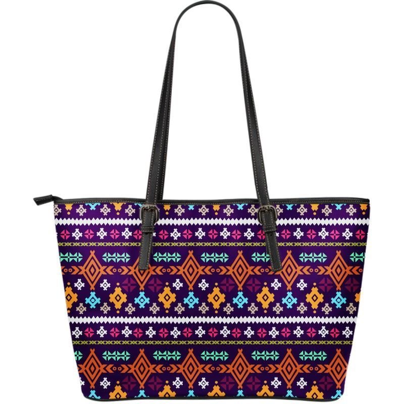 Mexico Aztec Pattern Leather Tote Bag 02 RLT13