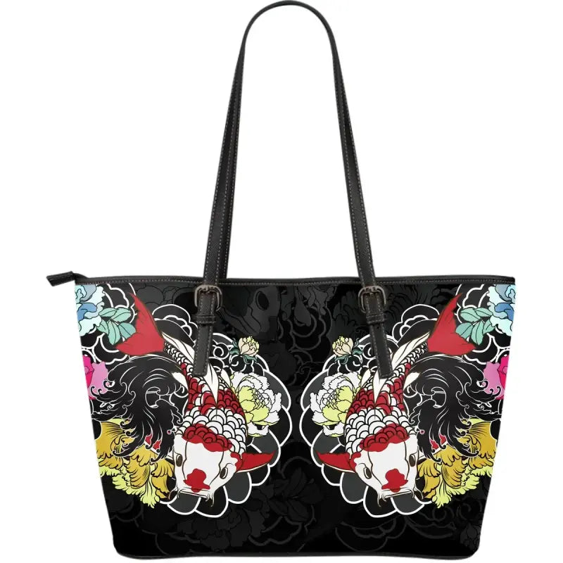 Best Koi Fish Leather Tote Bag RLT8