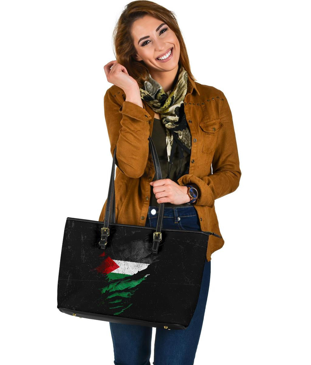 Palestine In Me Leather Tote Special Grunge Style RLT13