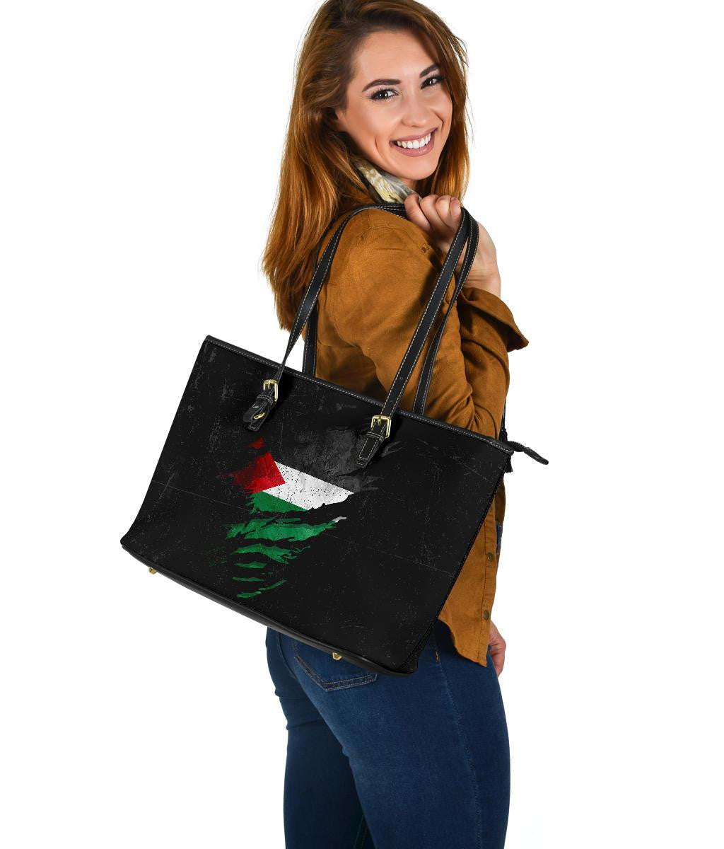 Palestine In Me Leather Tote Special Grunge Style RLT13