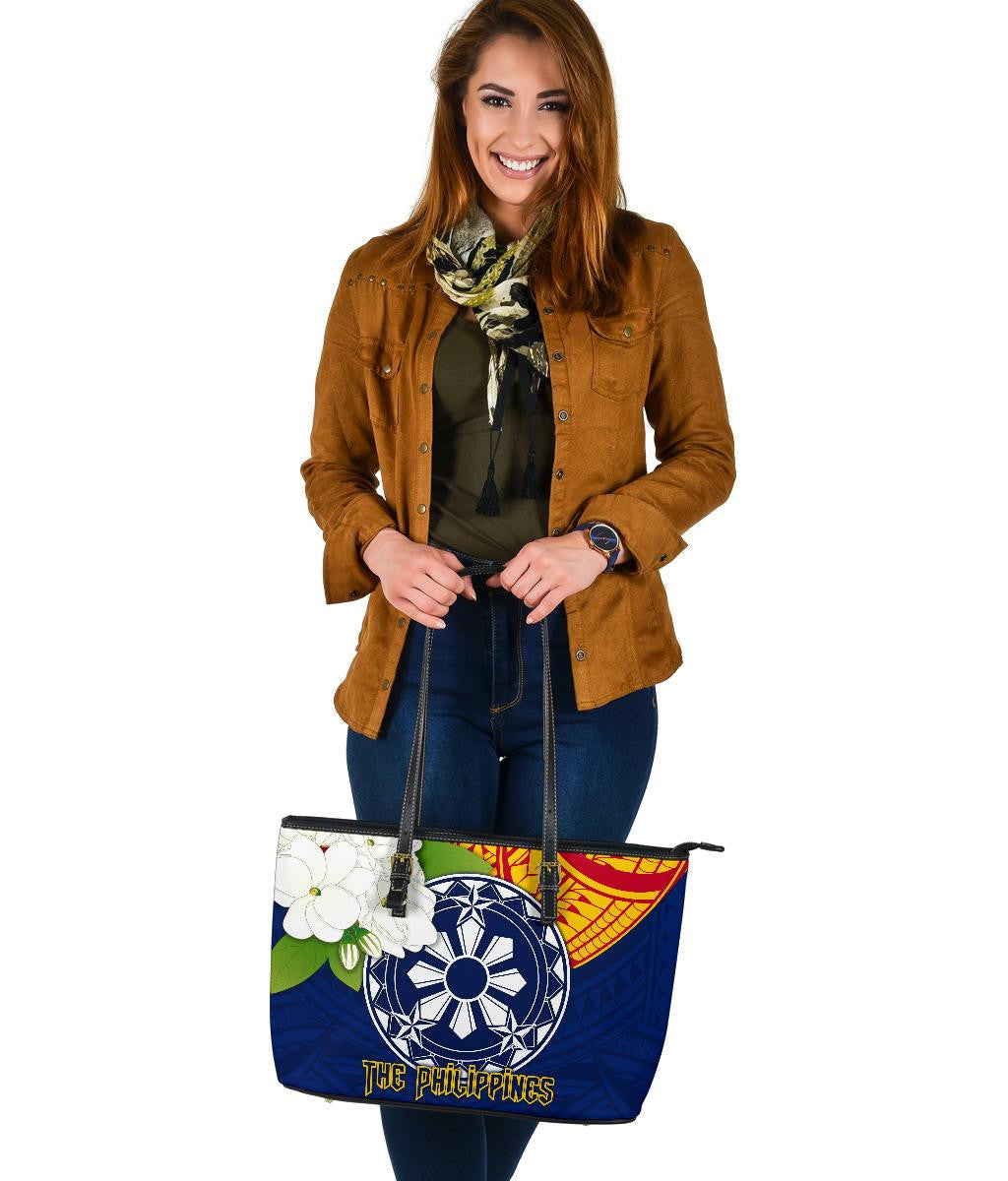 The Philippines Leather Tote Bag Filipino Sampaguita RLT6