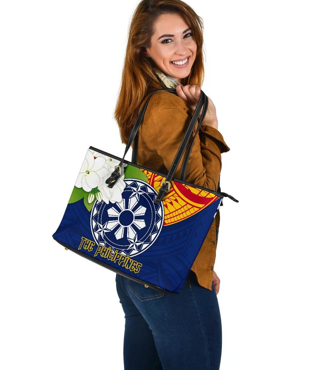 The Philippines Leather Tote Bag Filipino Sampaguita RLT6