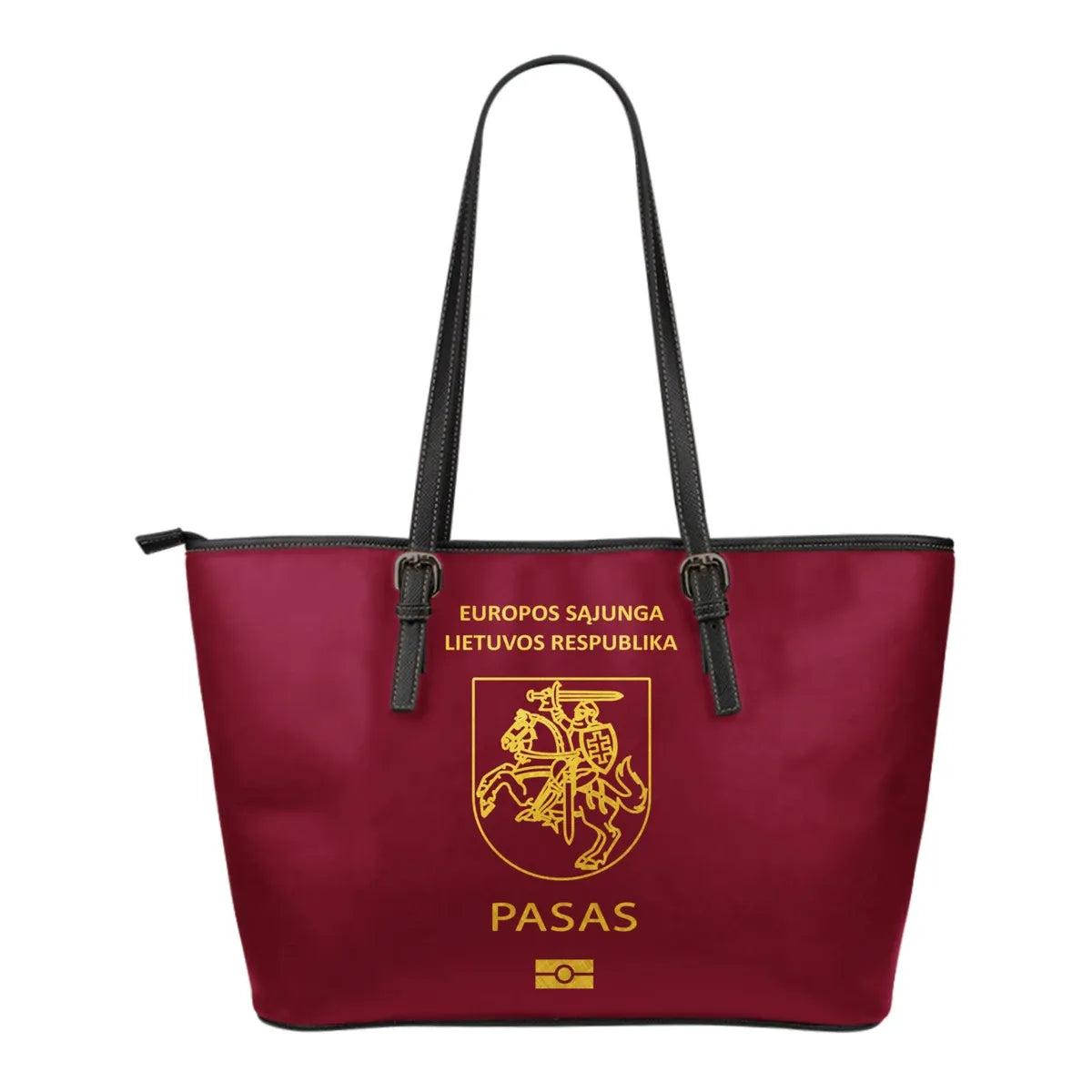 Lithuania Passport Leather Tote Bag RLT6