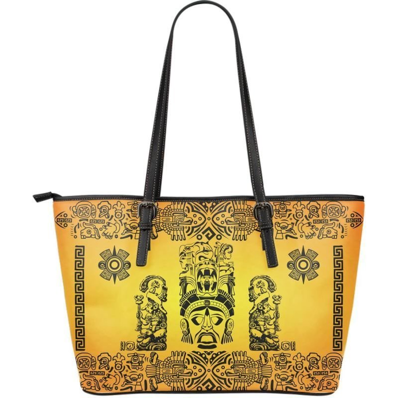 Mexico Aztec Pattern Leather Tote Bag 01 RLT13