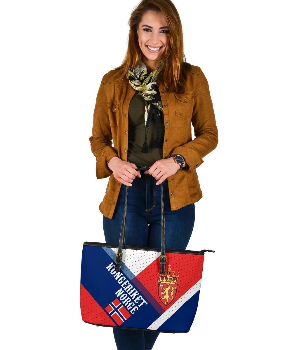 Norway Leather Tote Bag Kongeriket Norge RLT7