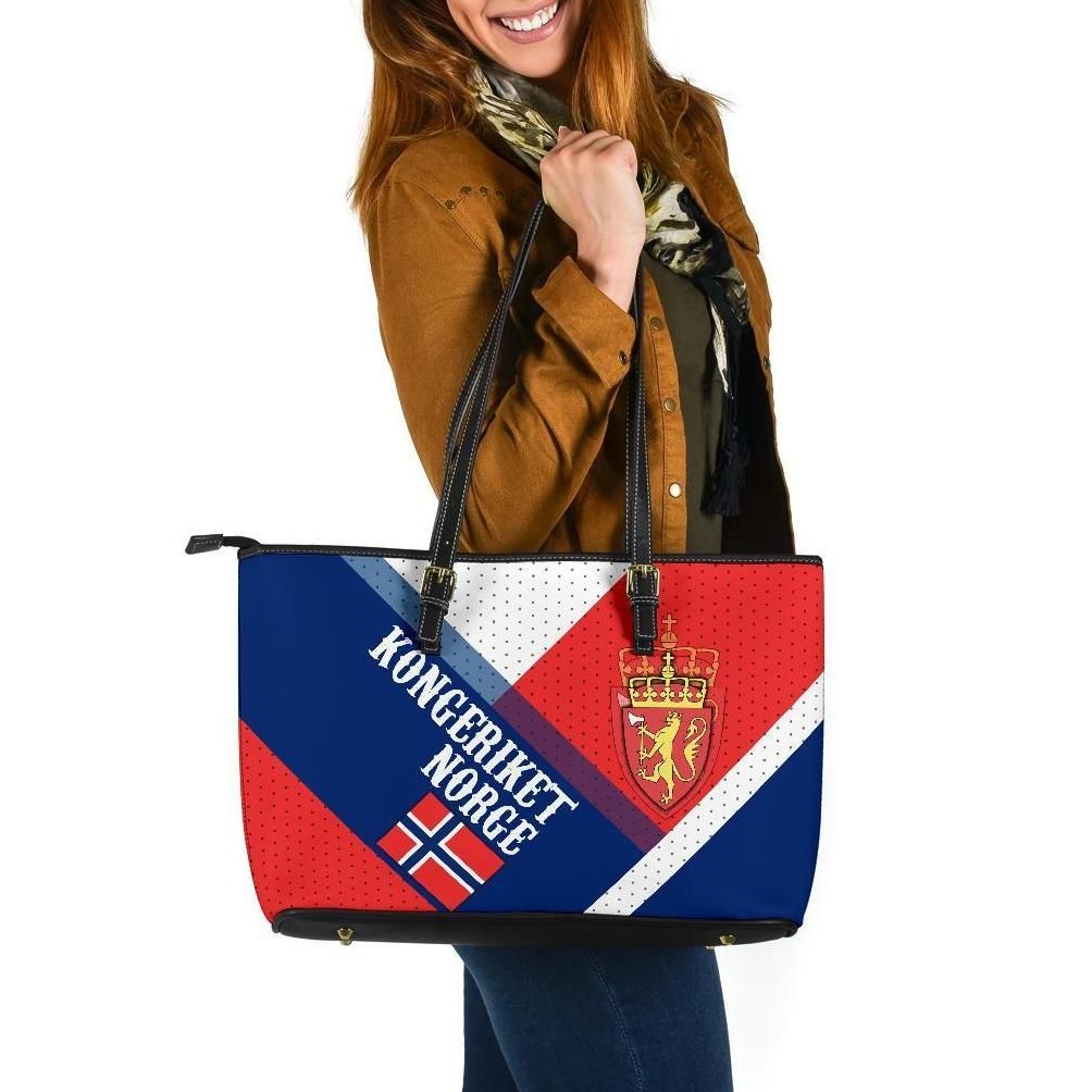 Norway Leather Tote Bag Kongeriket Norge RLT7