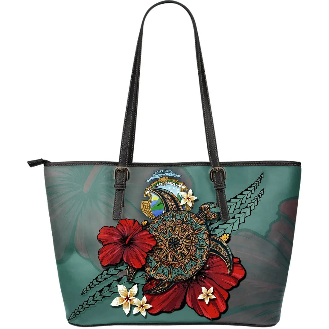 Costa Rica Leather Tote Blue Turtle Tribal RLT13
