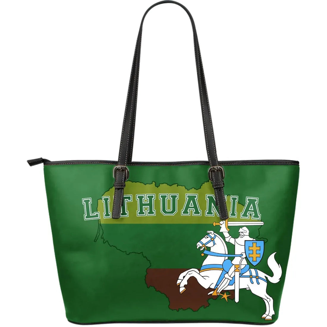 Lithuania Flag Leather Tote - Map Version RLT6