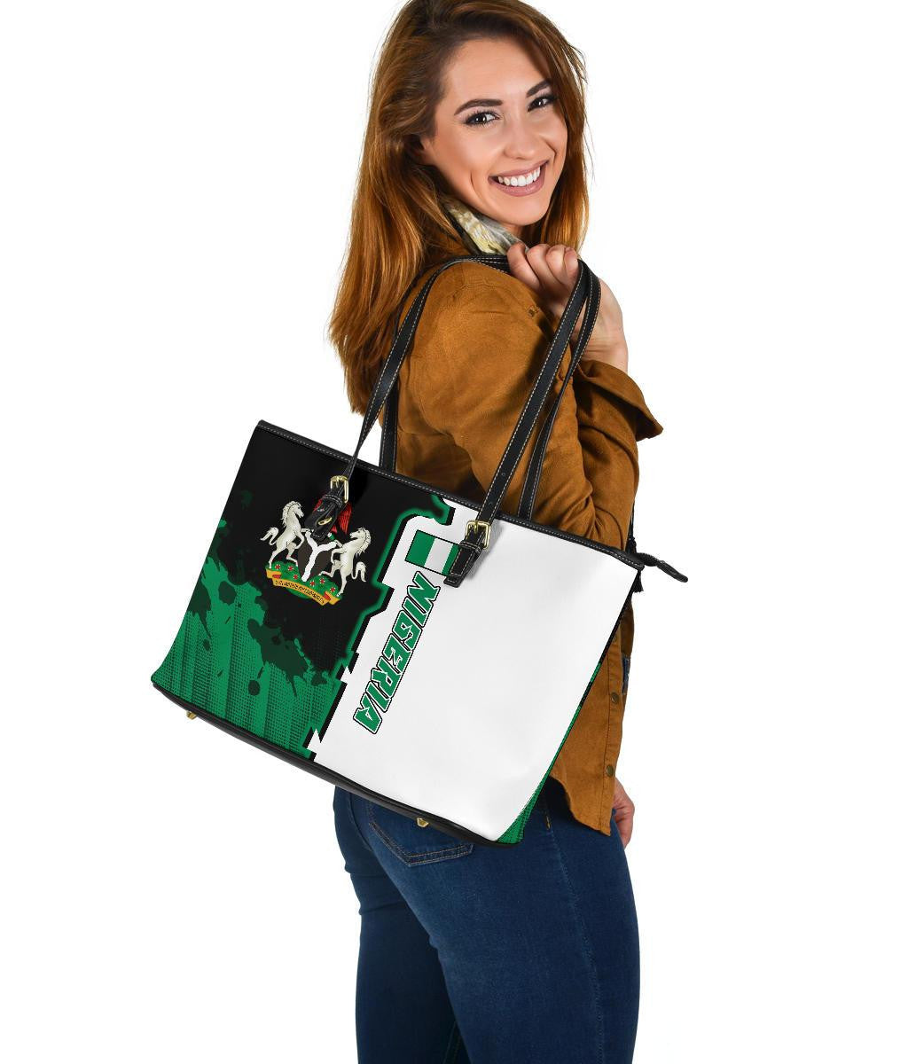 Nigeria Leather Tote Bag Independence Day RLT8