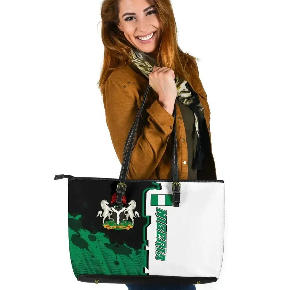 Nigeria Leather Tote Bag Independence Day RLT8