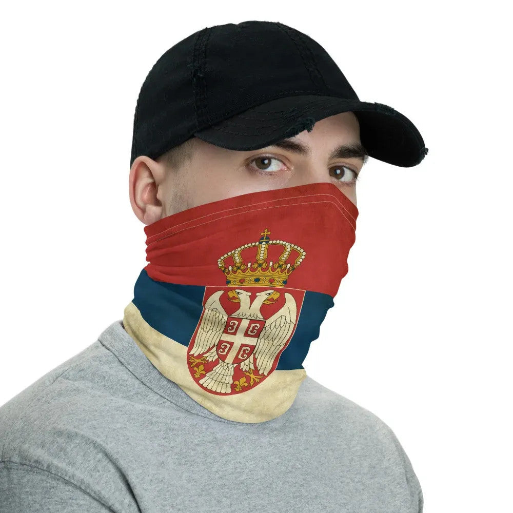 Serbia Neck Gaiter Grunge Flag Style RLT7