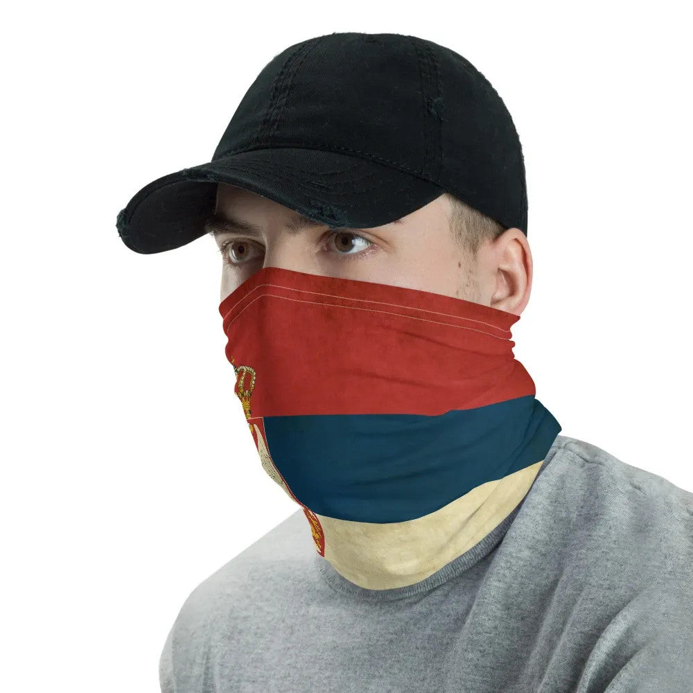 Serbia Neck Gaiter Grunge Flag Style RLT7