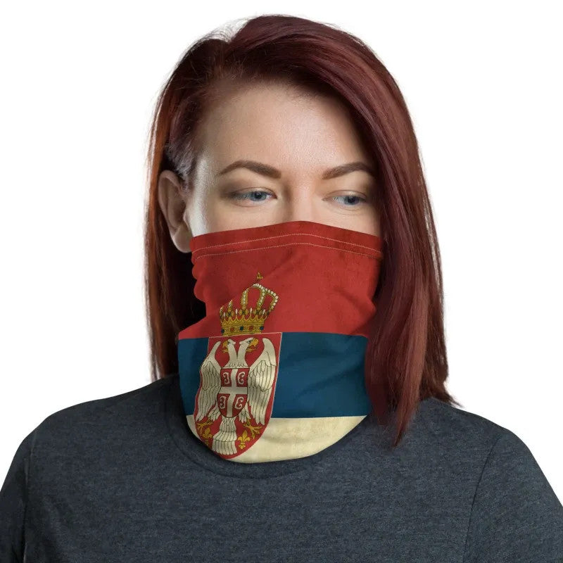 Serbia Neck Gaiter Grunge Flag Style RLT7