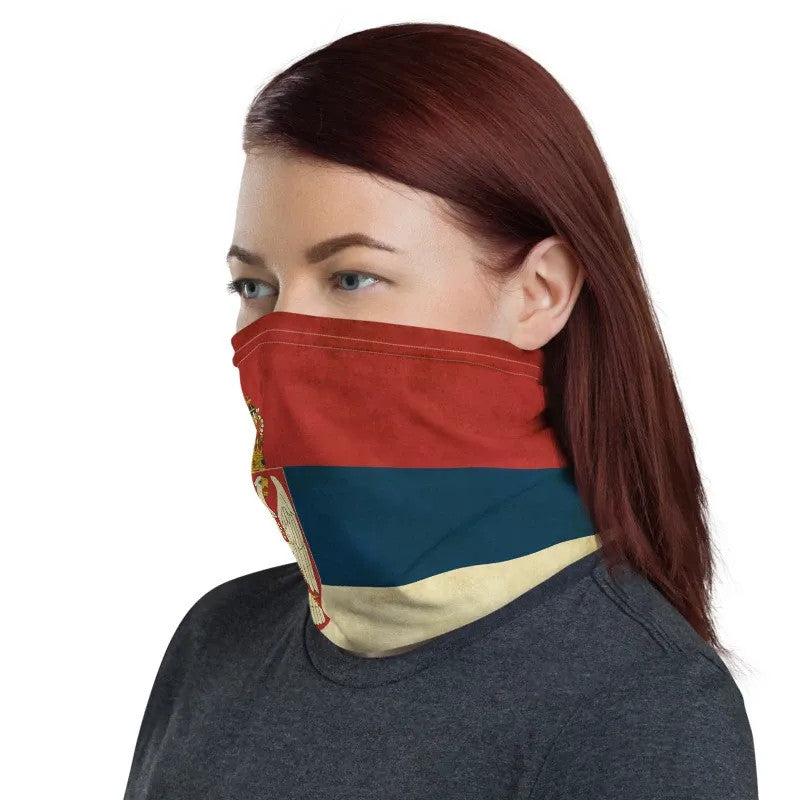 Serbia Neck Gaiter Grunge Flag Style RLT7