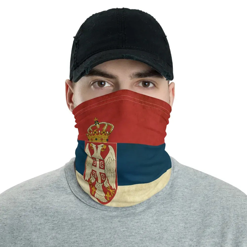 Serbia Neck Gaiter Grunge Flag Style RLT7