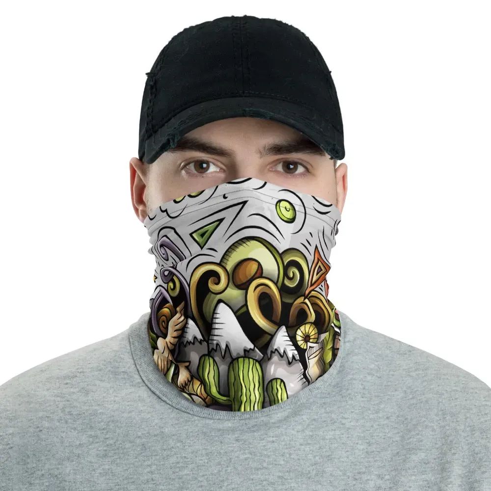 Chile Neck Gaiter Cartoon Symbols RLT7