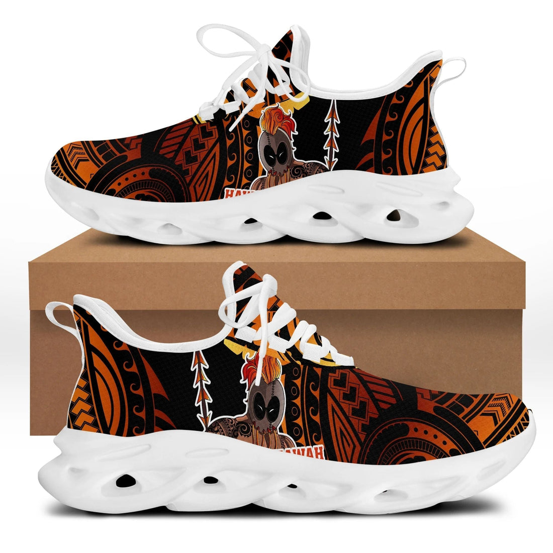 Polynesian Footwear Hawaii Warrior Helmet Polynesian Clunky Sneakers Ron Style LT10