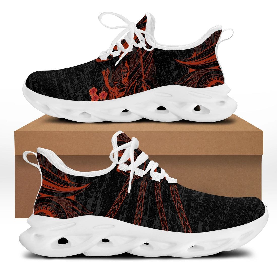 Polynesian Footwear Hawaii King Kamehameha Polynesian Clunky Sneakers Bing Style LT10
