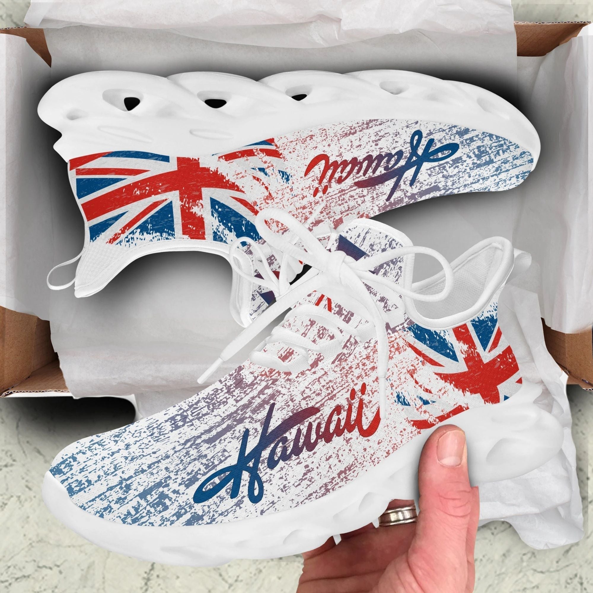 Polynesian Footwear Hawaii Flag Tropical Clunky Sneakers Summer Style LT10