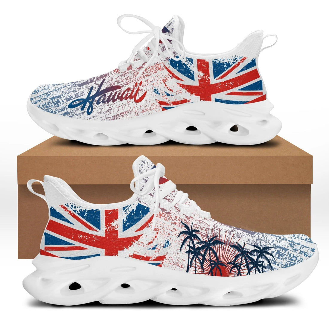 Polynesian Footwear Hawaii Flag Tropical Clunky Sneakers Summer Style LT10