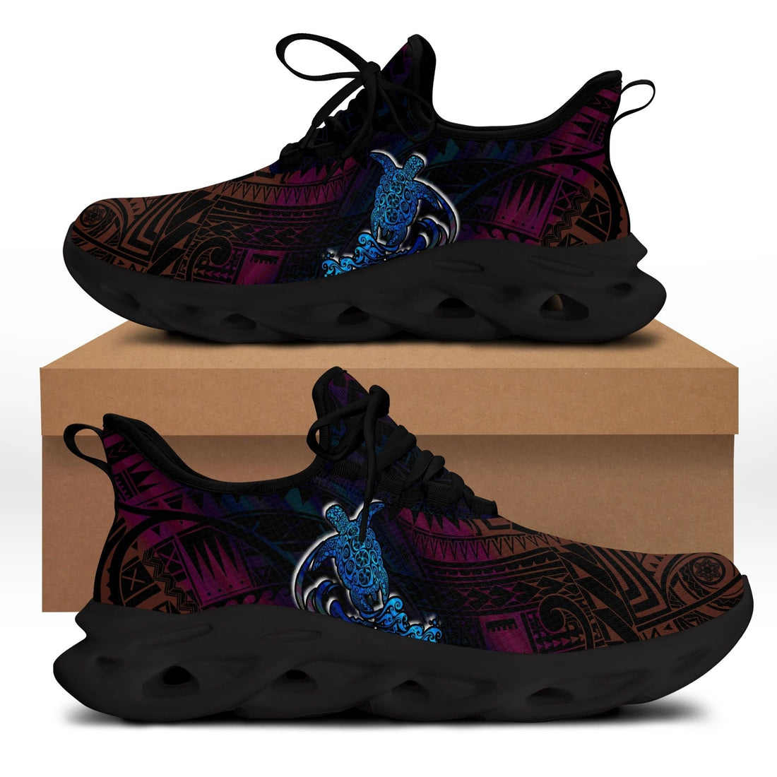 Polynesian Footwear Hawaii Sea Turtle Polynesian Clunky Sneakers Opulent Style LT10