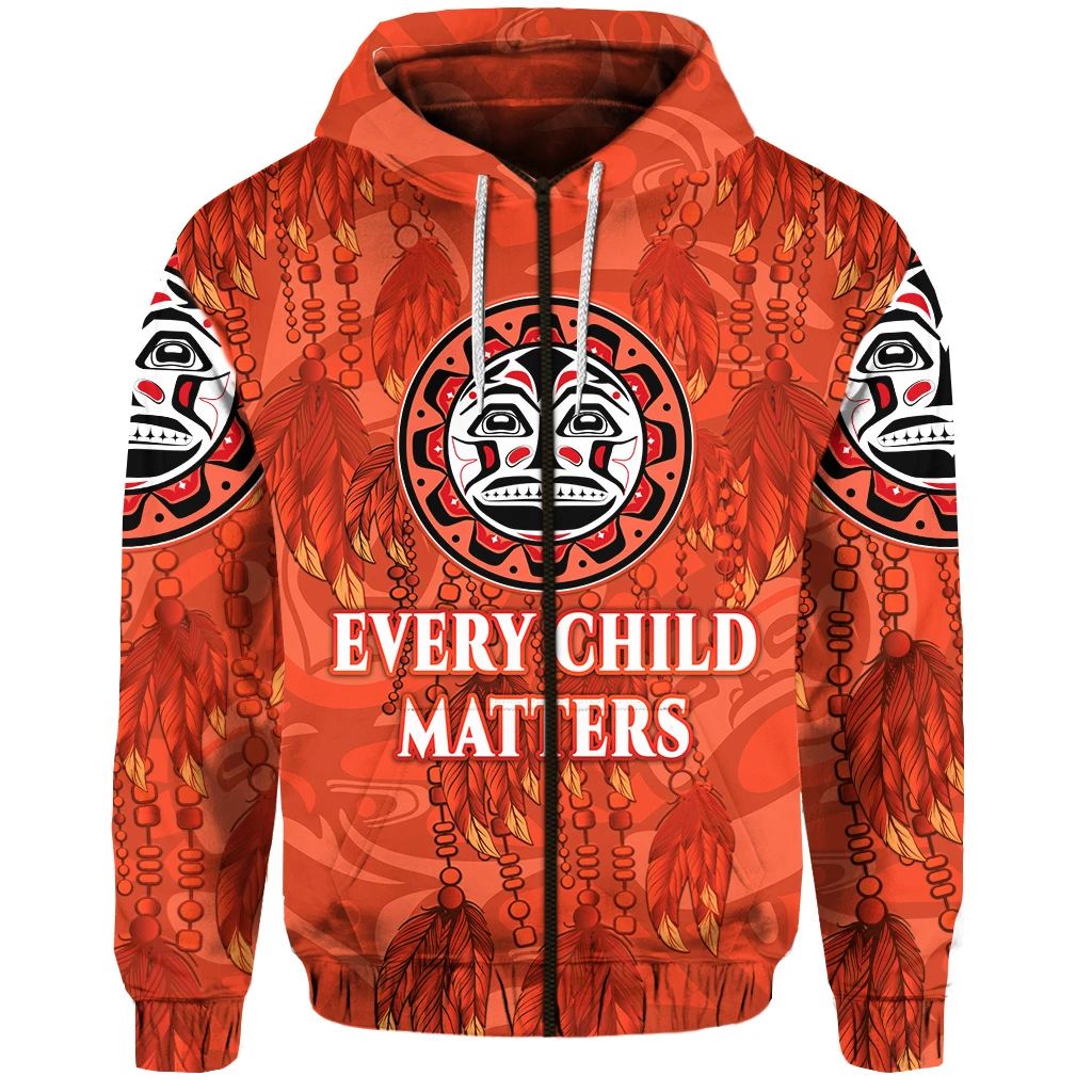 Orange Shirt Day Zip Hoodie Every Child Matters Dreamcatcher Aboriginal LT8