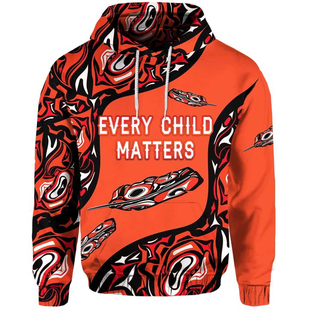 Orange Shirt Day Hoodie Every Child Matters Aboriginal Feather LT8