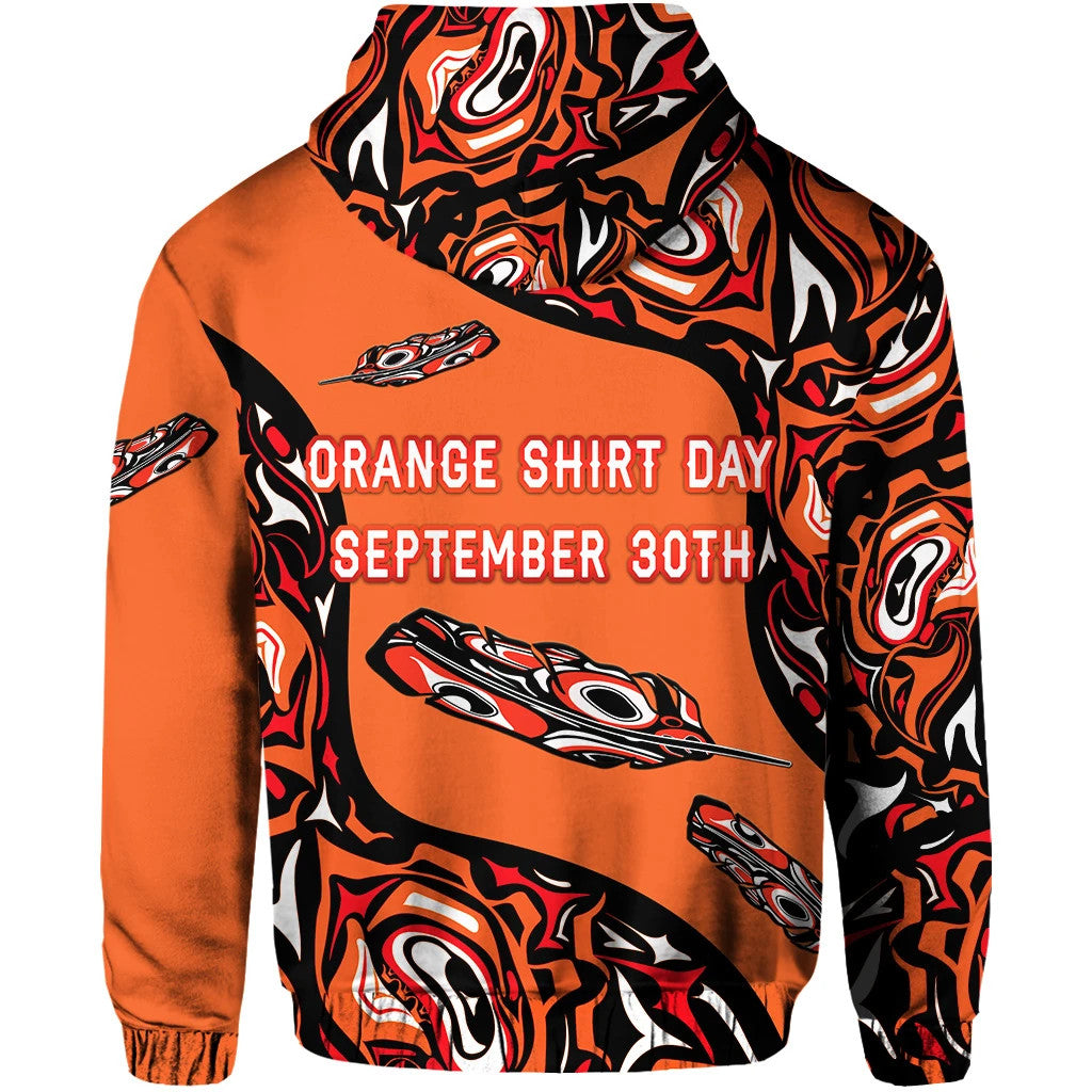 Orange Shirt Day Zip Hoodie Every Child Matters Aboriginal Feather NO.1 LT8