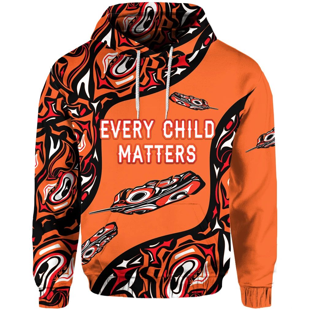 Orange Shirt Day Hoodie Every Child Matters Aboriginal Feather NO.1 LT8