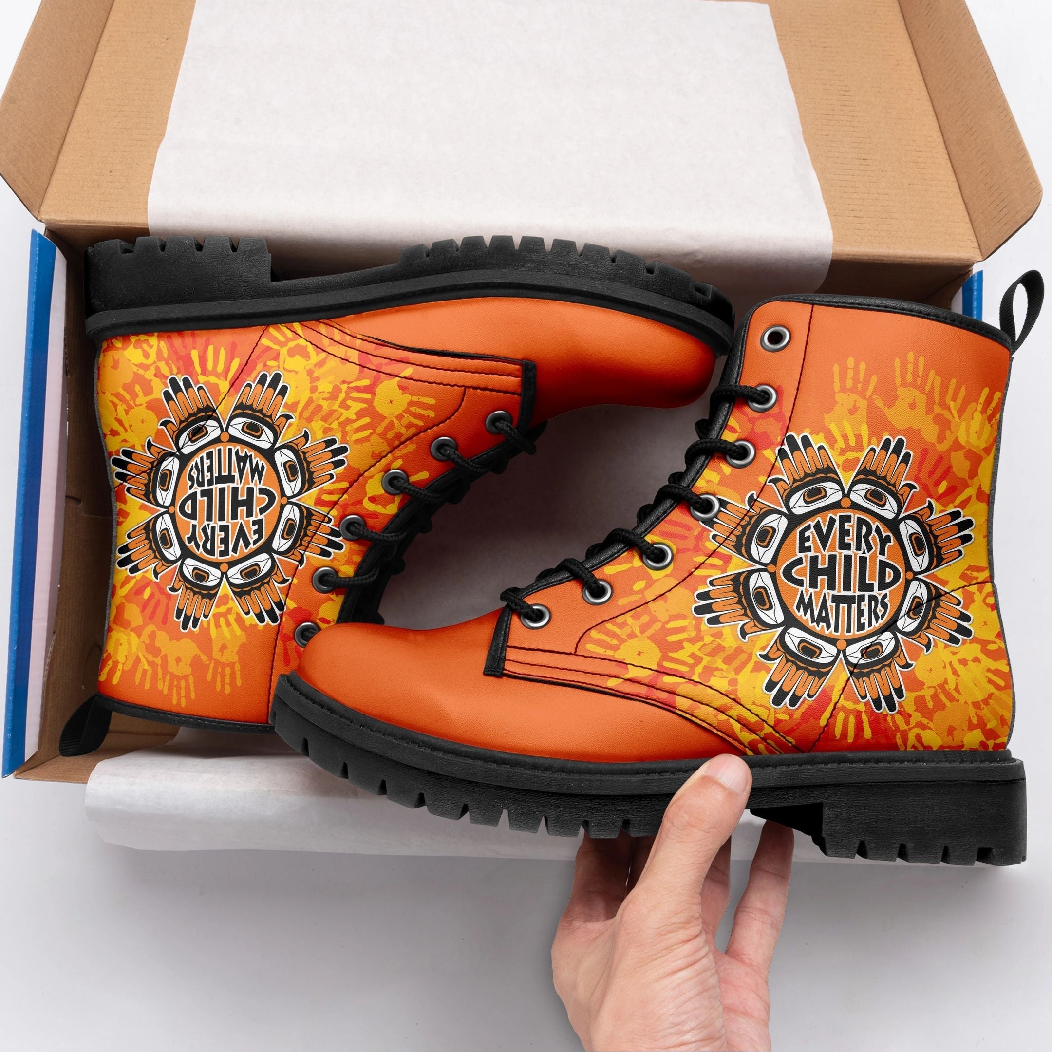 Orange Shirt Day Leather Boots Every Child Matters New Simple Style LT8