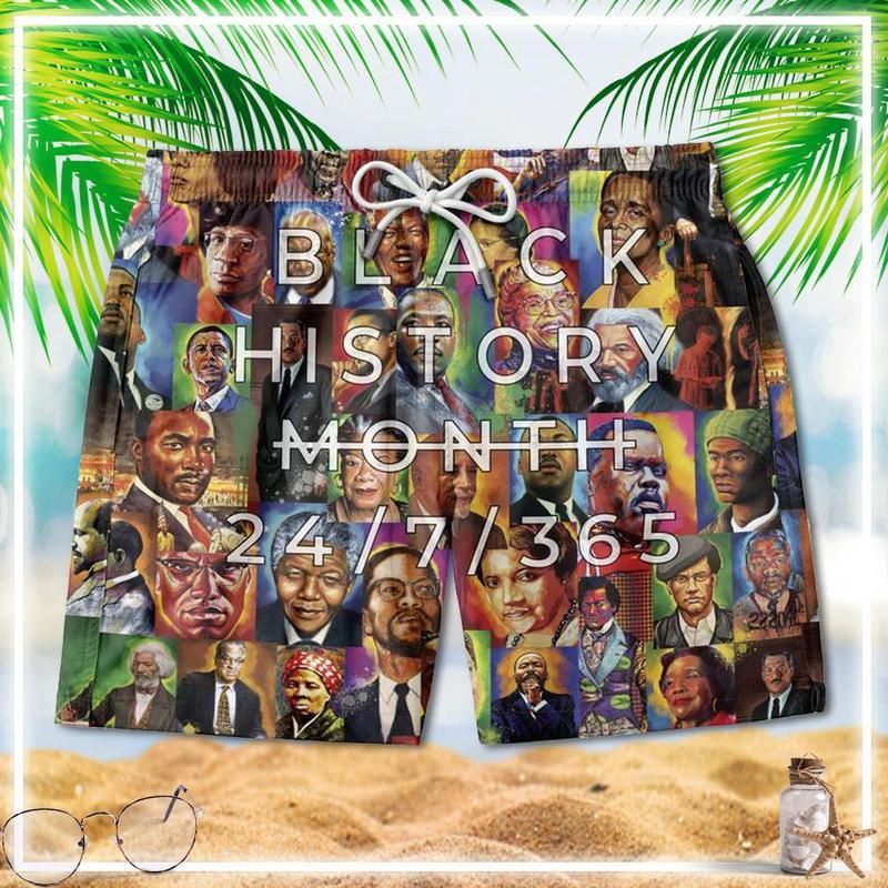 Civil Rights Leaders Oil Painting Art Men's Short LT20
