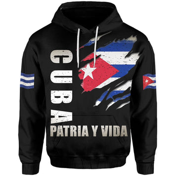 SOS Cuba Hoodie Flag Grunge LT13