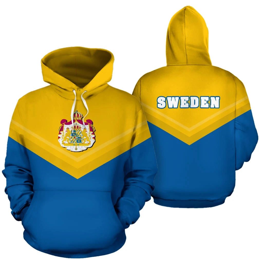 Sweden Sport Flag Hoodie Arrow Style 01 RLT7