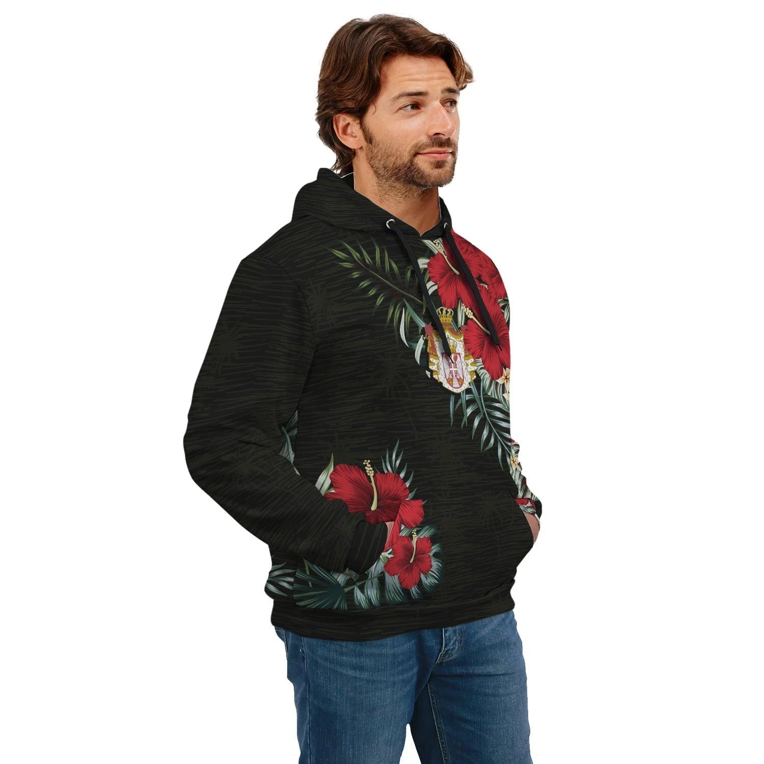 Serbia Hoodie Hibiscus Men/Women RLT7