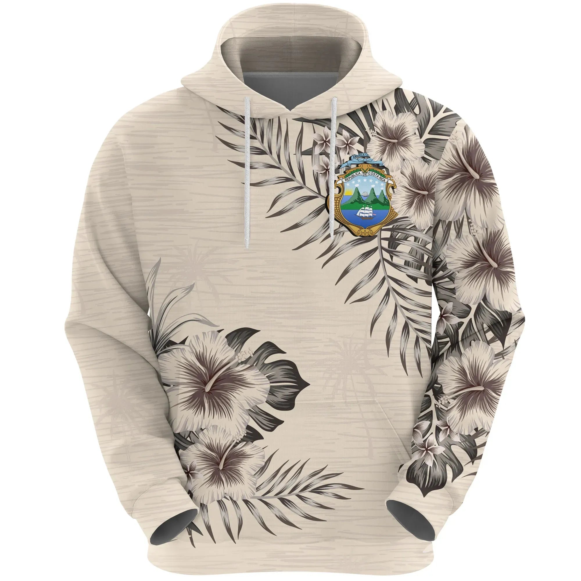 Costa Rica Hoodie The Beige Hibiscus RLT13