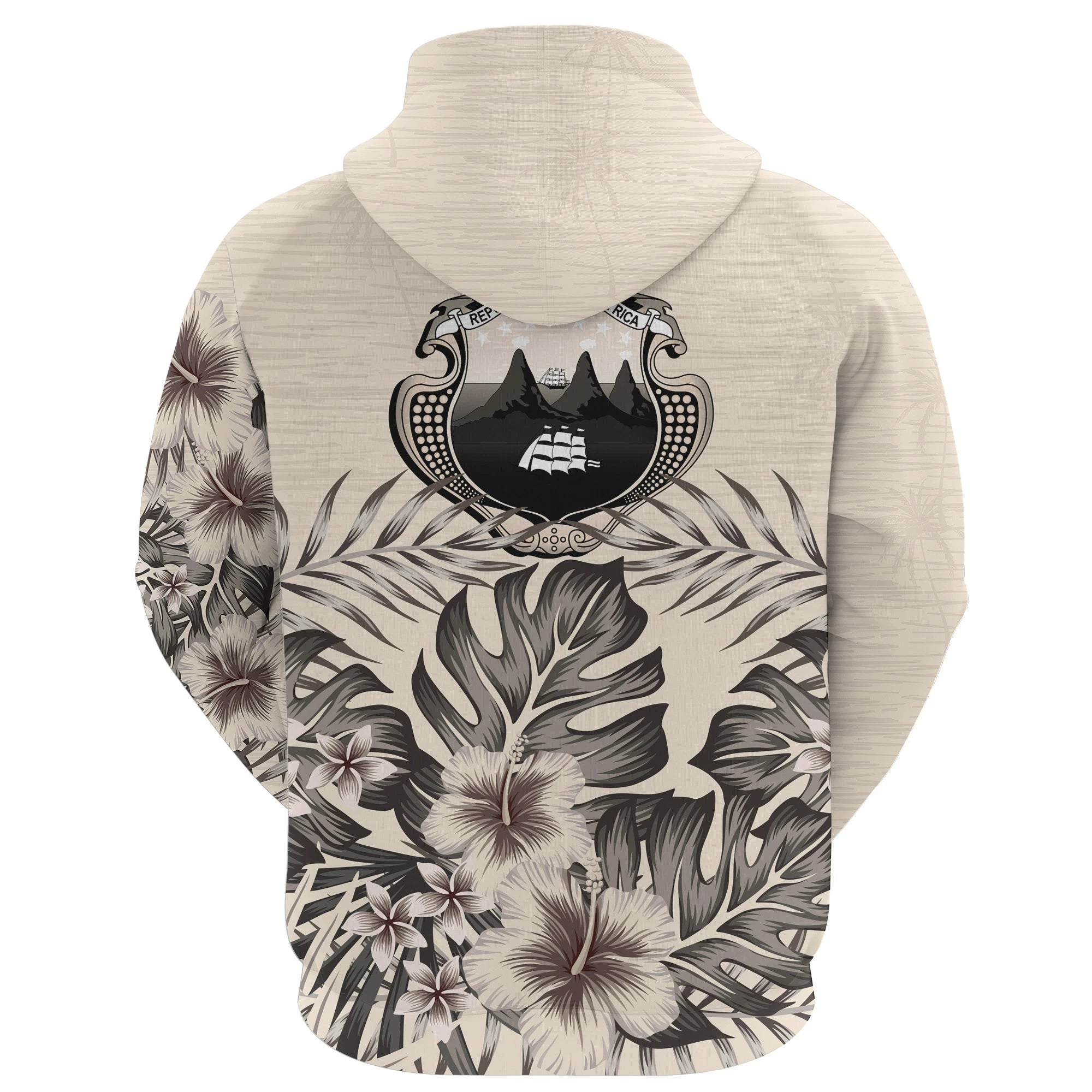 Costa Rica Hoodie The Beige Hibiscus RLT13