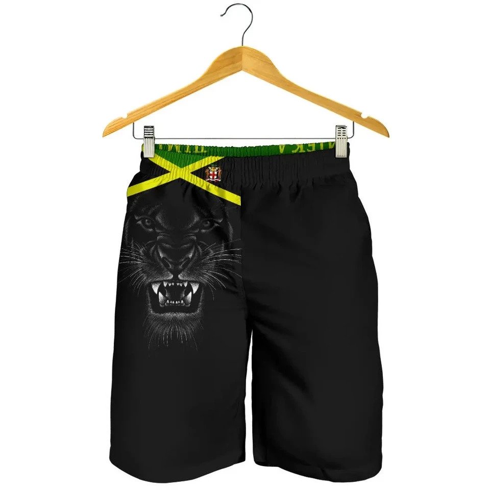 Jamaica Men Shorts Lion Flag Color LT13