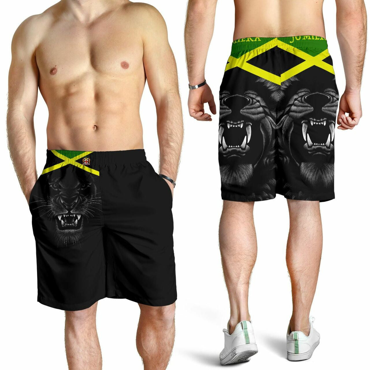 Jamaica Men Shorts Lion Flag Color LT13