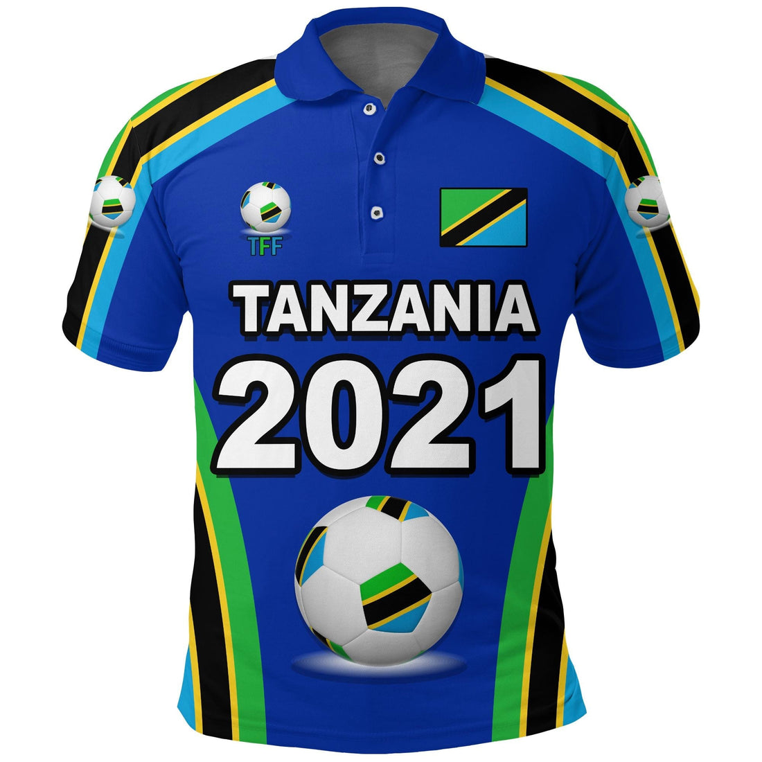 Tanzania Football Team 2021 Mix Flag Polo Shirt LT20