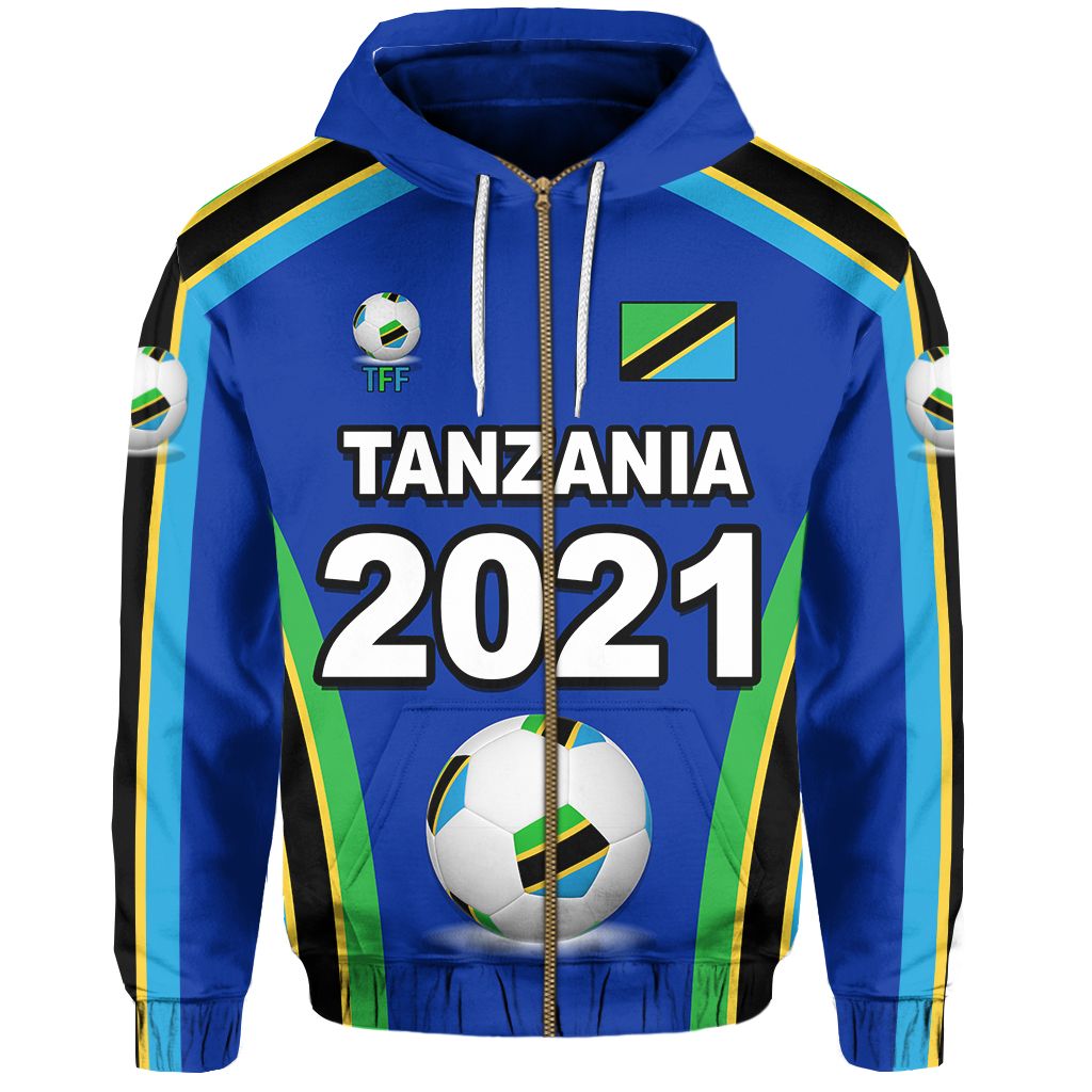 Tanzania Football Team 2021 Mix Flag Zip Hoodie LT20
