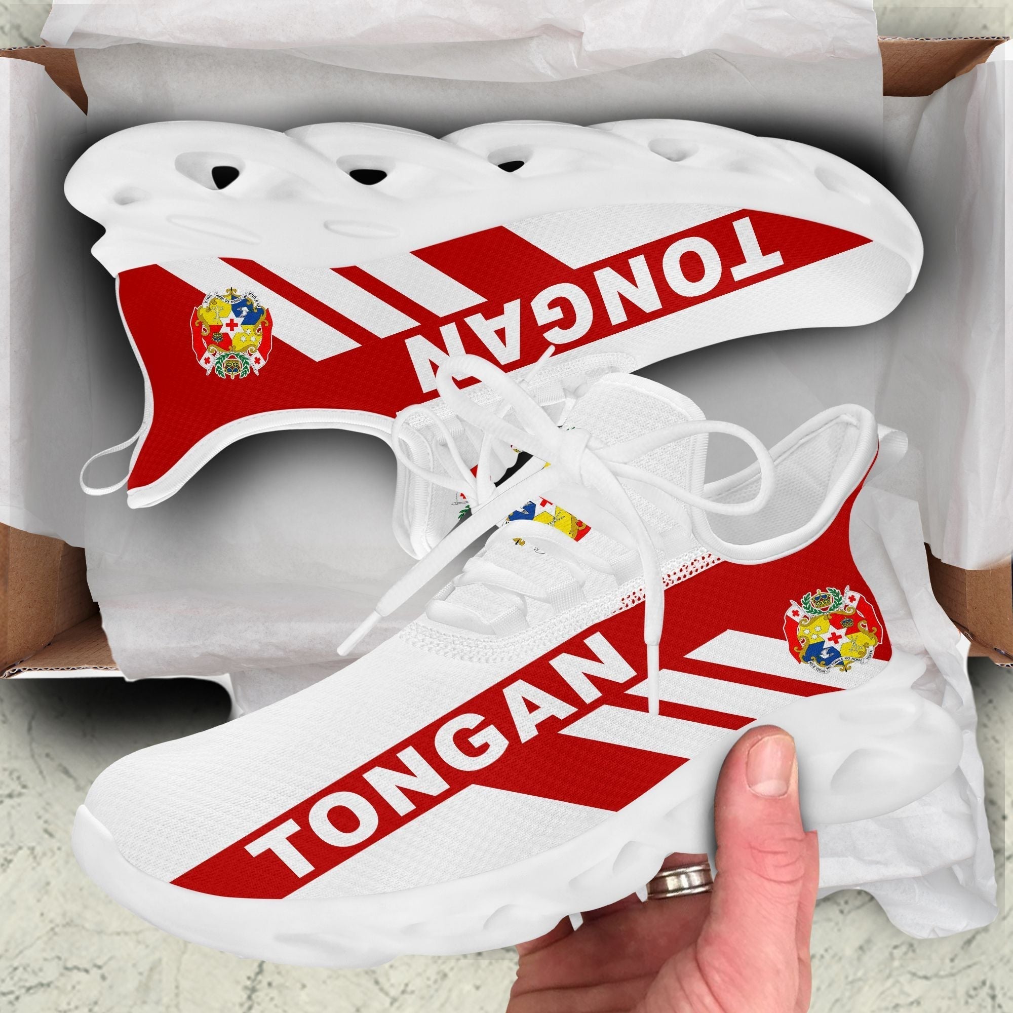 Polynesian Footwear Tonga Flag Sport Clunky Sneakers LT10